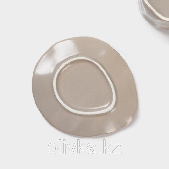 Чайная пара керамическая «Базальт», 2 предмета: кружка 200 мл, блюдце d=14,8 см, цвет серый - фото 5 - id-p113277276