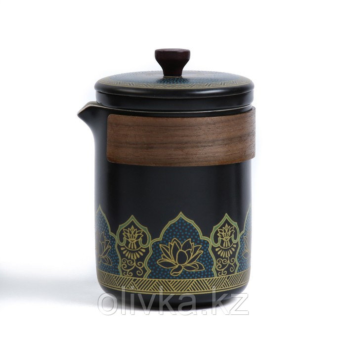Набор для чайной церемонии 5 предметов на 3 персоны: чашка 50 мл, чайник 280 мл, черный - фото 3 - id-p113277281