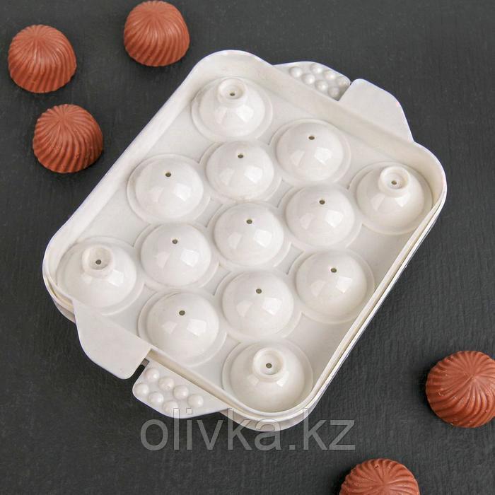 Форма для льда и шоколада «Сфера», 16×12 см, 13 ячеек, цвет белый - фото 4 - id-p113254742