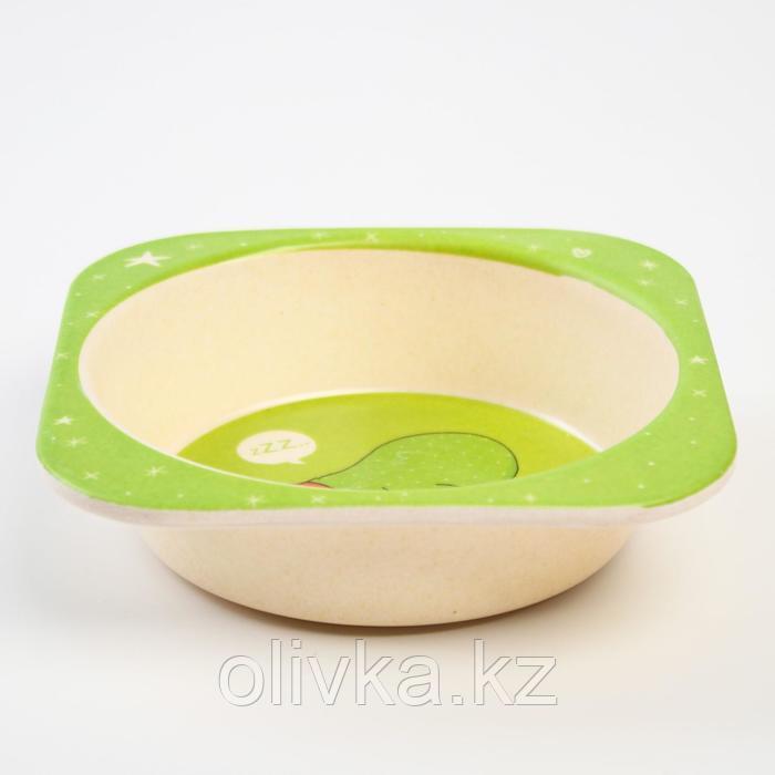 Набор бамбуковой посуды «Ленивец», 5 предметов: тарелка, миска, стакан, вилка, ложка - фото 5 - id-p113256600