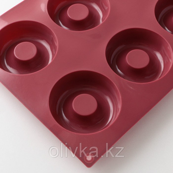 Форма силиконовая для выпечки Доляна «Пончики», 29×17 см, 8 ячеек, d=6 см, цвет МИКС - фото 6 - id-p113242859