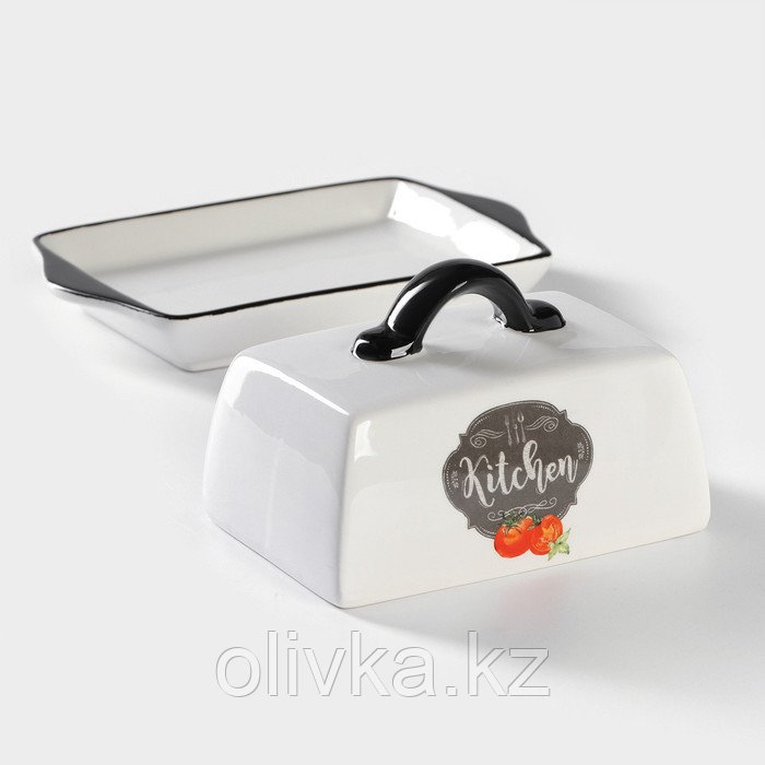 Маслёнка Доляна «Гурман», 19,7×12,5×10,4 см, цвет белый - фото 4 - id-p113259876