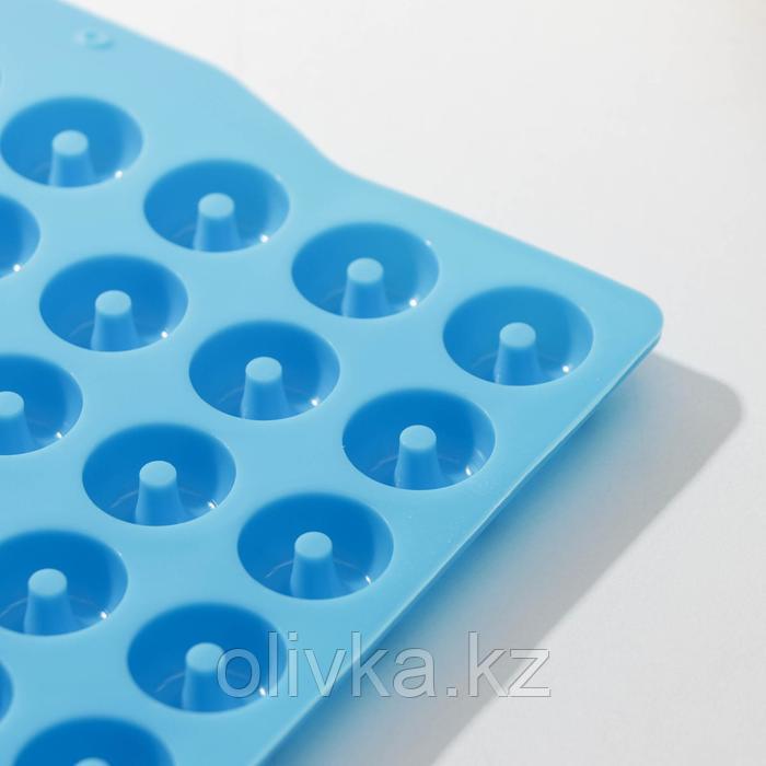 Форма силиконовая для мармелада Доляна «Пончики», 21,5×20 см, 64 ячейки (d=2 см), цвет МИКС - фото 3 - id-p113253815