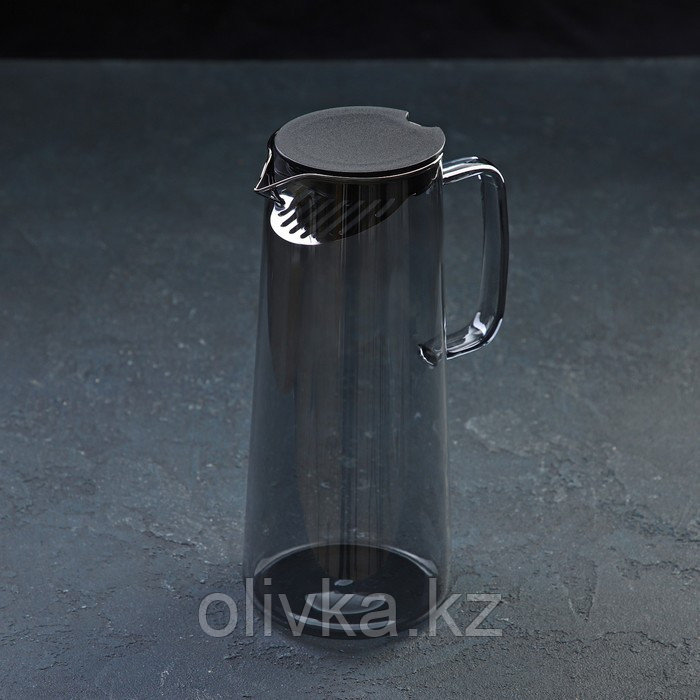 Набор для напитков из стекла Magistro «Дарк», 5 предметов: кувшин 1,35 л, 4 стакана 320 мл, цвет тёмно-серый - фото 3 - id-p113269240