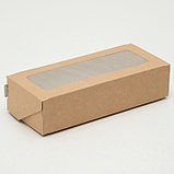 Коробка складная, крафт, 17 х 7 х 4 см, 0,5 л, фото 3