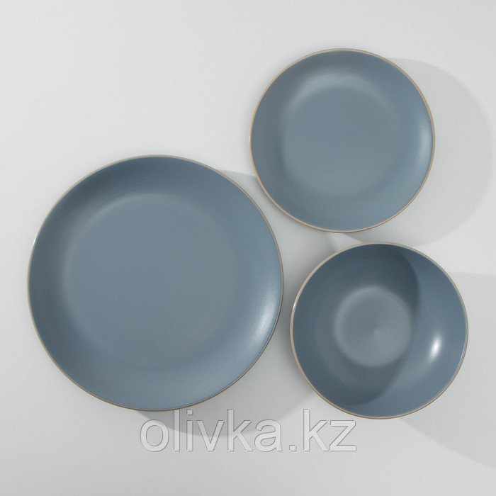 Набор тарелок керамических Доляна «Ваниль», 18 предметов: 6 тарелок d=19 см, 6 тарелок d=27 см, 6 мисок d=19 - фото 2 - id-p113273122