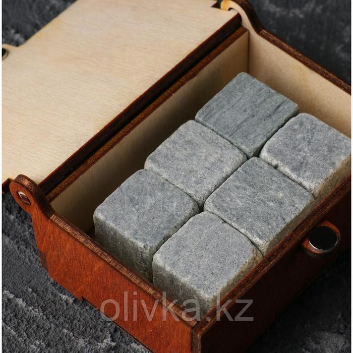 Камни для виски "Медведь", в шкатулке с магнитом, натуральный стеатит, 6 шт - фото 3 - id-p113259009