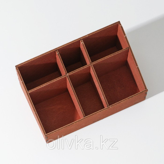 Органайзер деревянный для чая и кухонных принадлежностей Доляна, 17,2×10,4×8,8 см, цвет мокко - фото 3 - id-p113274092