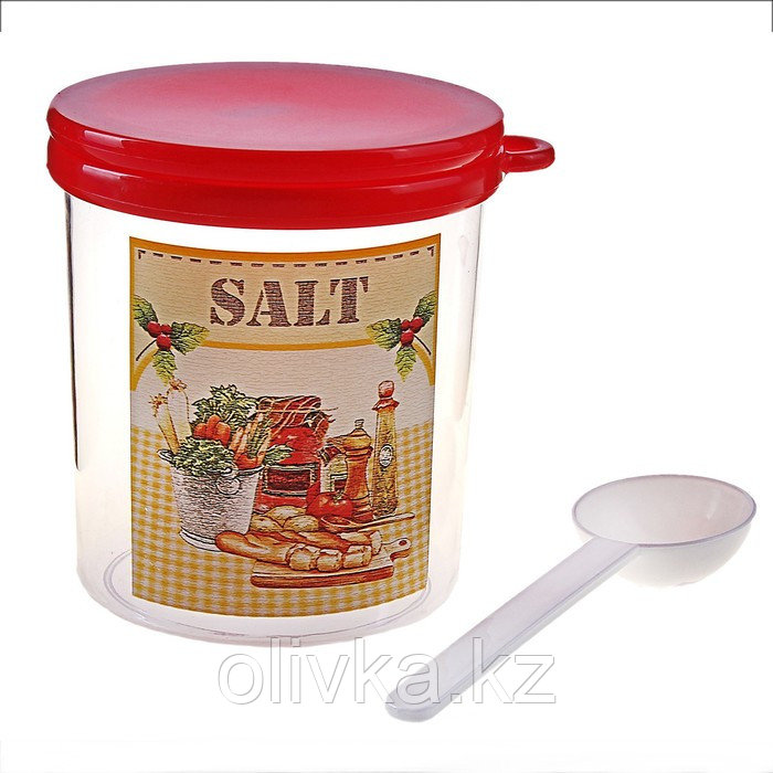 Ёмкость для соли «Ассорти», 700 мл, с ложкой и крышкой - фото 5 - id-p113242862