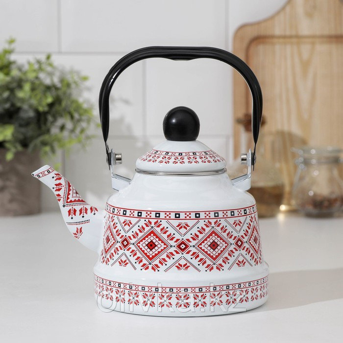 Чайник эмалированный «Скандинавия», 1,1 л, 19×14×21 см, индукция, цвет белый - фото 1 - id-p113263330