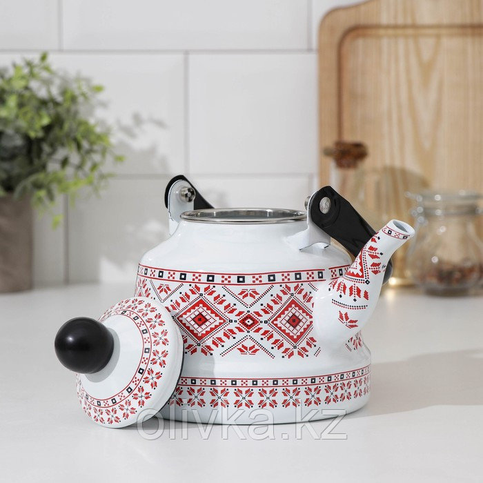 Чайник эмалированный «Скандинавия», 1,1 л, 19×14×21 см, индукция, цвет белый - фото 2 - id-p113263330