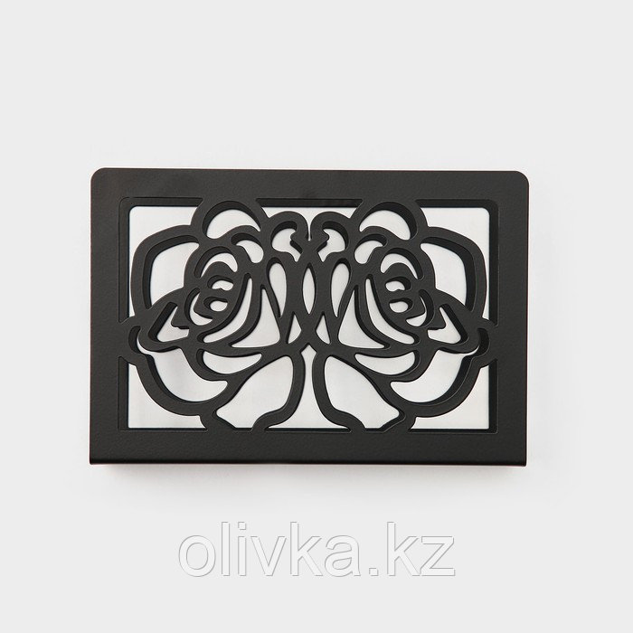 Салфетница Доляна «Цветы», 15×4×10 см, цвет чёрный - фото 4 - id-p113253832