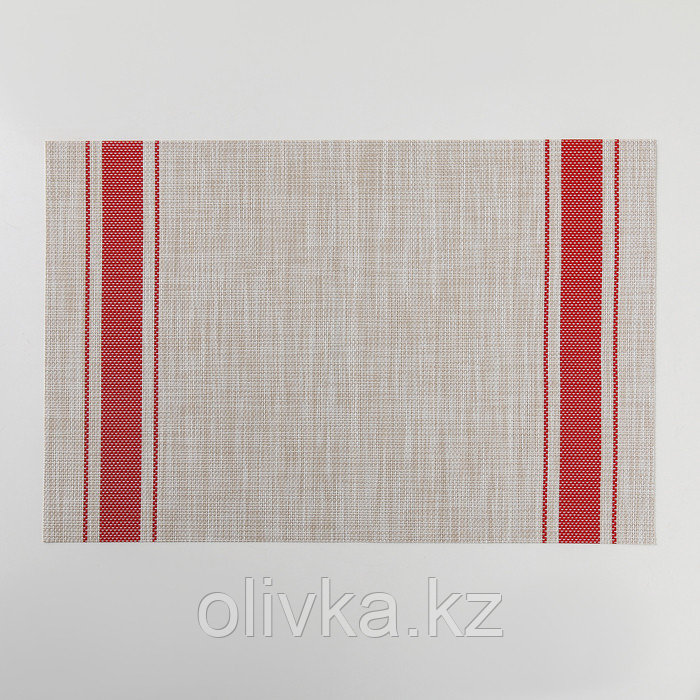 Салфетка сервировочная на стол «Две полосы», 45×30 см, цвет красный - фото 2 - id-p113244792