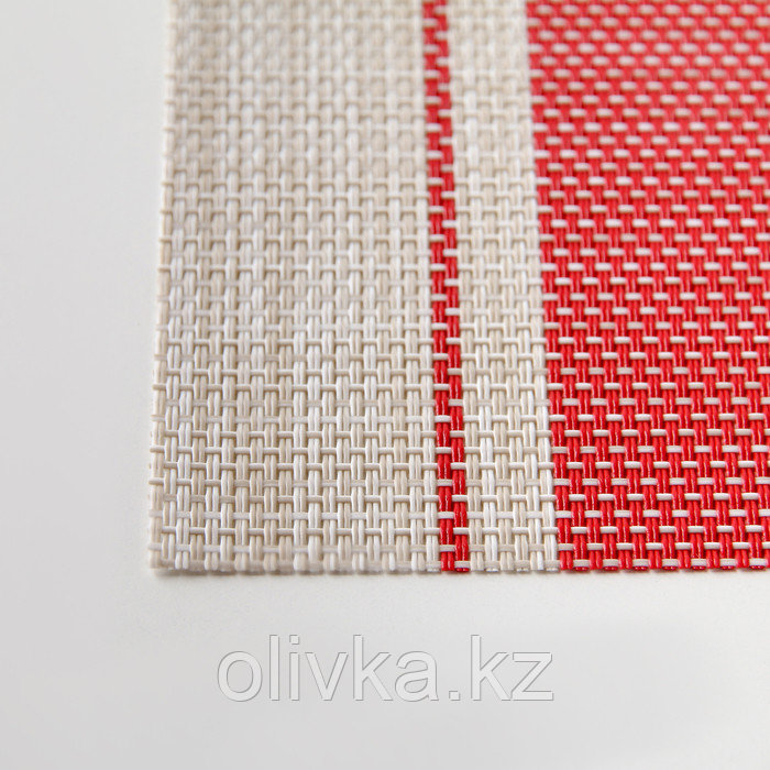 Салфетка сервировочная на стол «Две полосы», 45×30 см, цвет красный - фото 3 - id-p113244792