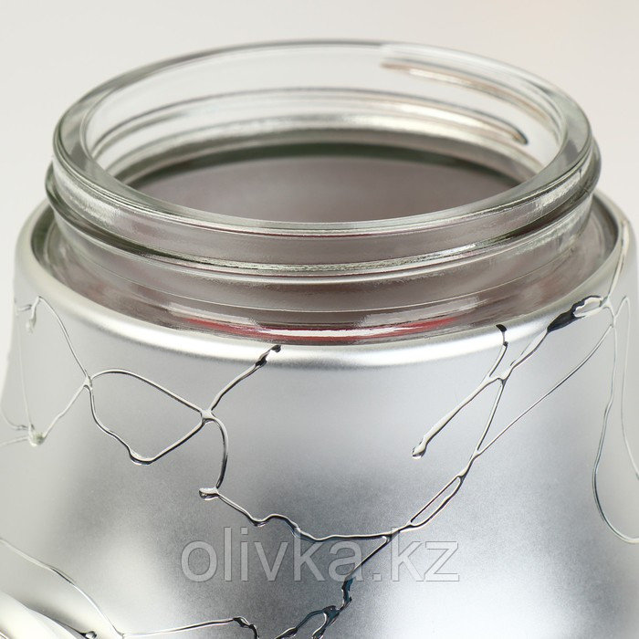Набор банок стеклянных для сыпучих продуктов «Мрамор», 850 мл, 11,5×14,5 см, 3 шт, цвет серебряный - фото 5 - id-p113269258