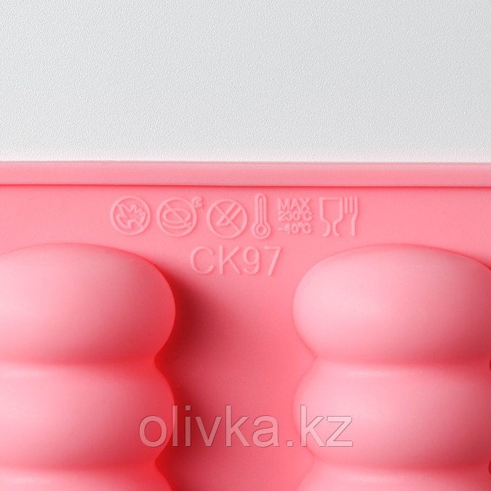 Форма силиконовая для выпечки Доляна «Сладости. Бабл»,12 ячеек, 28×16×2 см, цвет розовый - фото 5 - id-p113263348