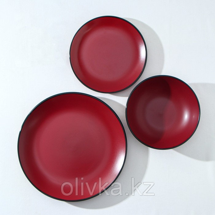 Набор тарелок керамических Доляна «Ваниль», 18 предметов: 6 тарелок d=19 см, 6 тарелок d=27 см, 6 мисок d=19 - фото 2 - id-p113271208