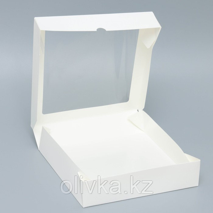 Коробка складная, с окном, белая, 20 х 20 х 4 см - фото 2 - id-p113276605