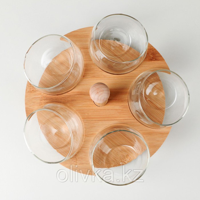 Набор стеклянных салатников на подставке, 95 мл, размер 23×13 см - фото 7 - id-p113269264