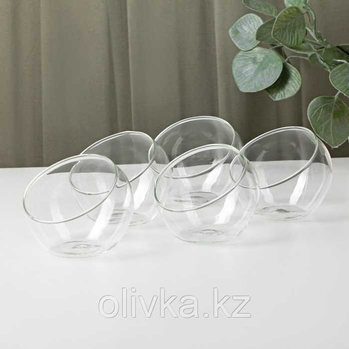 Набор стеклянных салатников на подставке, 95 мл, размер 23×13 см - фото 8 - id-p113269264
