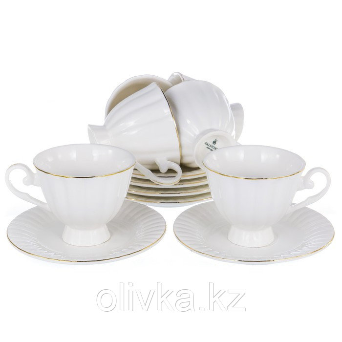 Кофейный набор Balsford «Грация», 12 предметов, декор белый с золотом - фото 2 - id-p113272238
