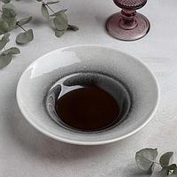 Тарелка фарфоровая для пасты Magistro «Сиам», 270 мл, d=22 см, цвет серый