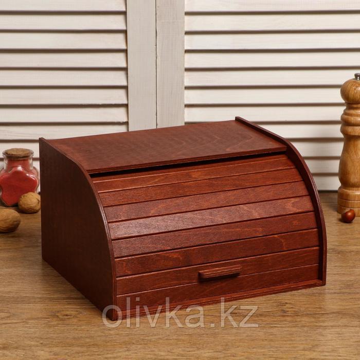 Хлебница деревянная "Корица", прозрачный лак, цвет красное дерево, 29×24.5×16.5 см - фото 1 - id-p113257467