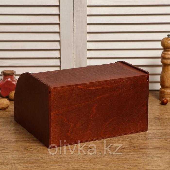 Хлебница деревянная "Корица", прозрачный лак, цвет красное дерево, 29×24.5×16.5 см - фото 3 - id-p113257467