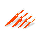 Набор ножей, CALVE, 4 предмета: восточный нож Santoku 13 см, нож поварской 20 см, цвет МИКС, фото 3