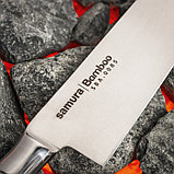 Нож кухонный Samura BAMBOO, шеф, лезвие 20 см, стальная рукоять, фото 3
