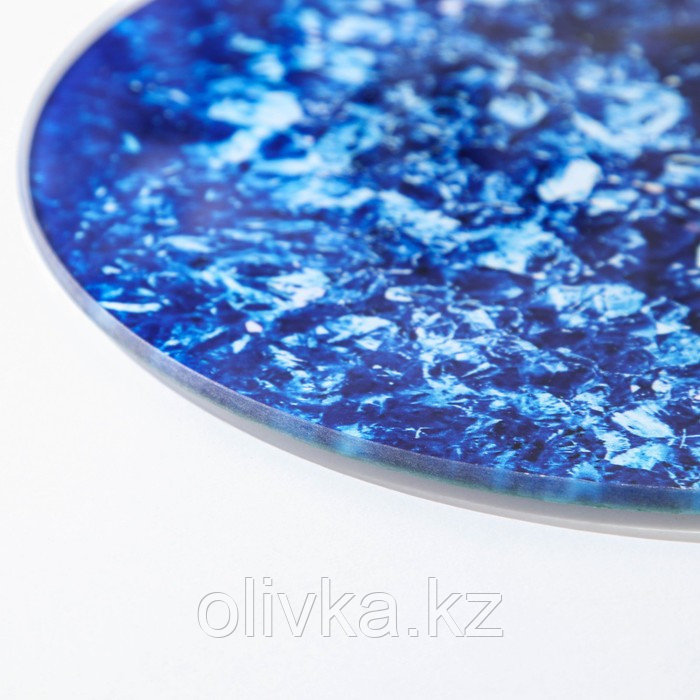 Доска разделочная стеклянная Доляна «Голубой Агат», d=20 см, цвет синий - фото 2 - id-p113265067