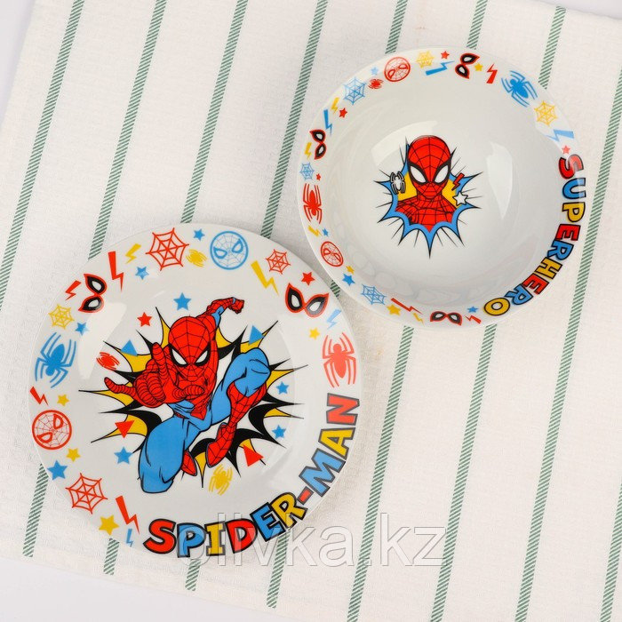 Набор посуды "Человек-паук", три предмета: кружка 250 мл , тарелка 18 см, салатник 350 мл - фото 7 - id-p113265068