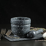 Ступка с пестиком Доляна «Чёрный камень», 250 мл, 9×10 см, фото 2