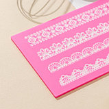 Силиконовый коврик для айсинга Доляна «Узкие полосы», 40×12 см, цвет розовый, фото 2