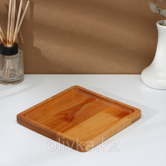 Тарелка «Классика», 19×19×1,8 см, пропитана минеральным маслом, берёза - фото 3 - id-p113269298