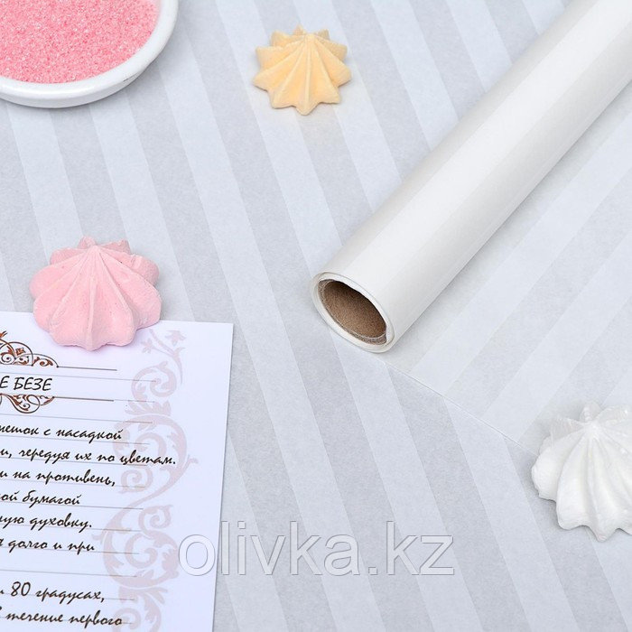 Бумага силиконизированная «Полоски», белые, для выпечки, 0,38 х 5 м - фото 4 - id-p113259949