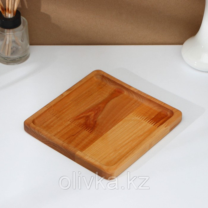 Тарелка «Классика», 19×19×1,8 см, пропитана минеральным маслом, берёза - фото 4 - id-p113269298