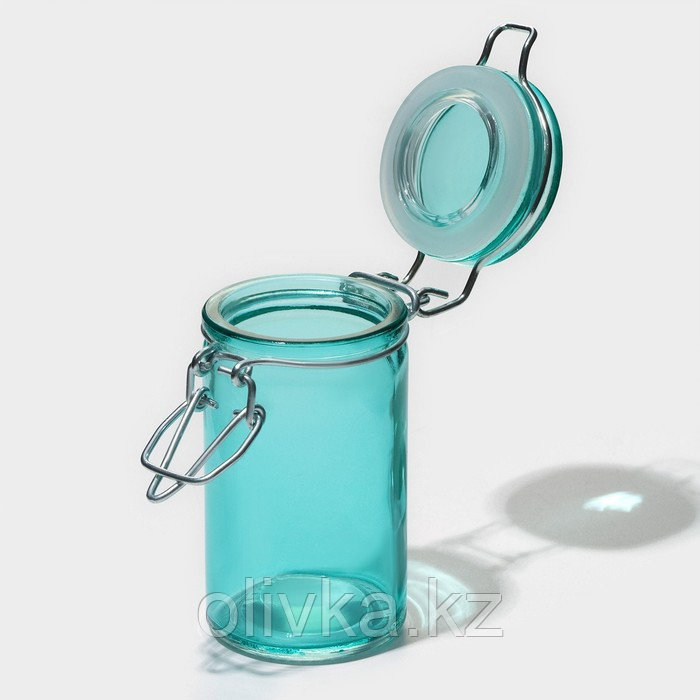 Банка стеклянная для сыпучих продуктов с бугельным замком «Оптима», 80 мл, 4,3×8,2 см, цвет МИКС - фото 4 - id-p113242931