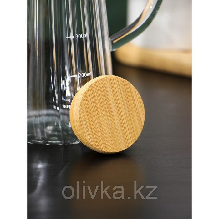 Бутыль стеклянная для соусов и масла с бамбуковой крышкой BellaTenero «Дафна», 500 мл - фото 3 - id-p113265961