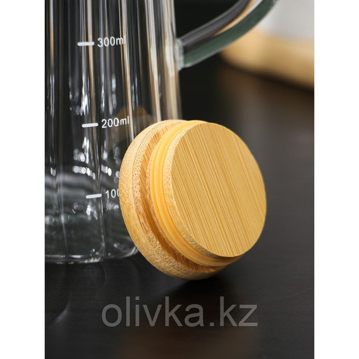 Бутыль стеклянная для соусов и масла с бамбуковой крышкой BellaTenero «Дафна», 500 мл - фото 4 - id-p113265961