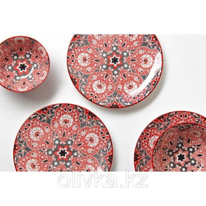 Салатник керамический Доляна «Джавлон», 350 мл, d=12 см, цвет красный - фото 5 - id-p113251330