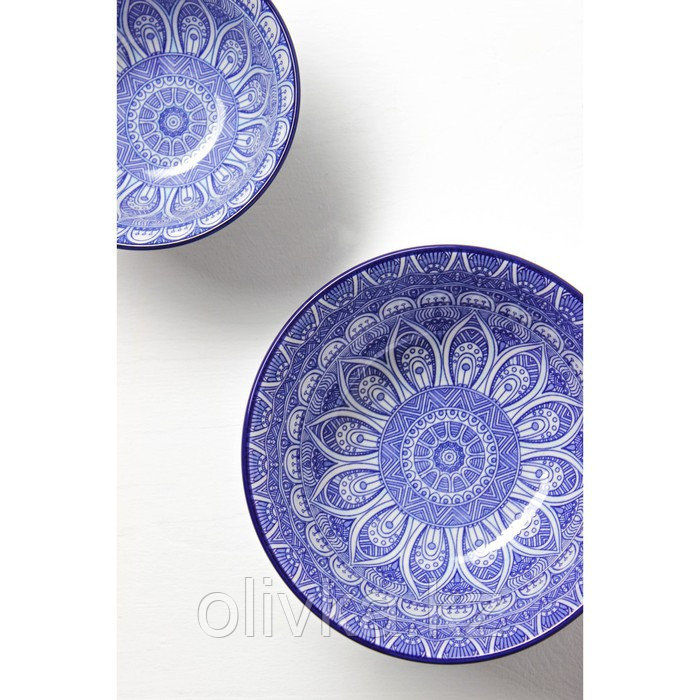 Салатник керамический Доляна «Мавлон», 680 мл, d=16 см, цвет синий - фото 7 - id-p113251331