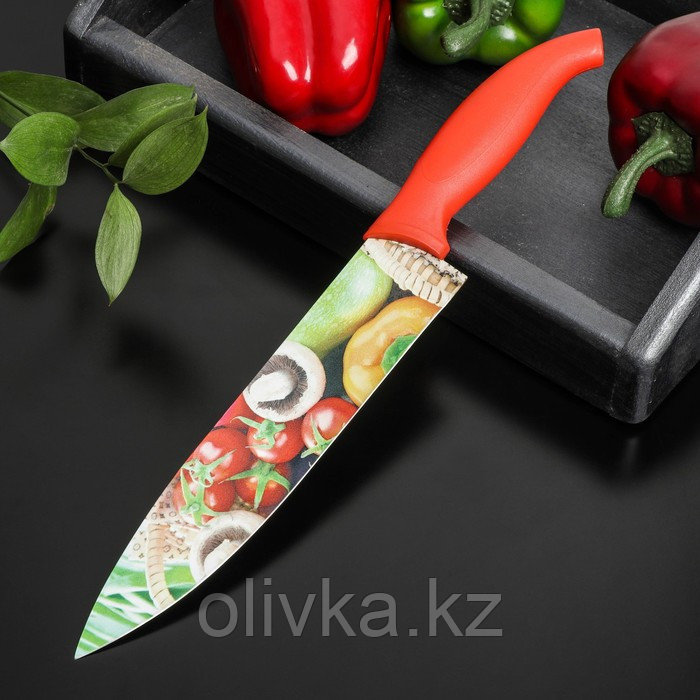 Нож с антиналипающим покрытием Доляна «Урожай» шеф, лезвие 20 см - фото 1 - id-p113263382