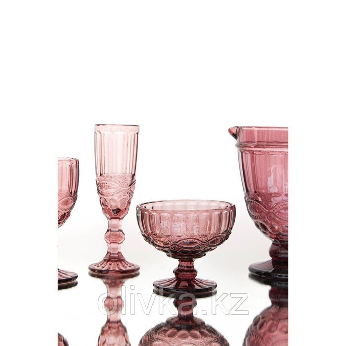 Креманка стеклянная Magistro «Ла-Манш», 350 мл, d=12 см, цвет розовый - фото 10 - id-p113244884