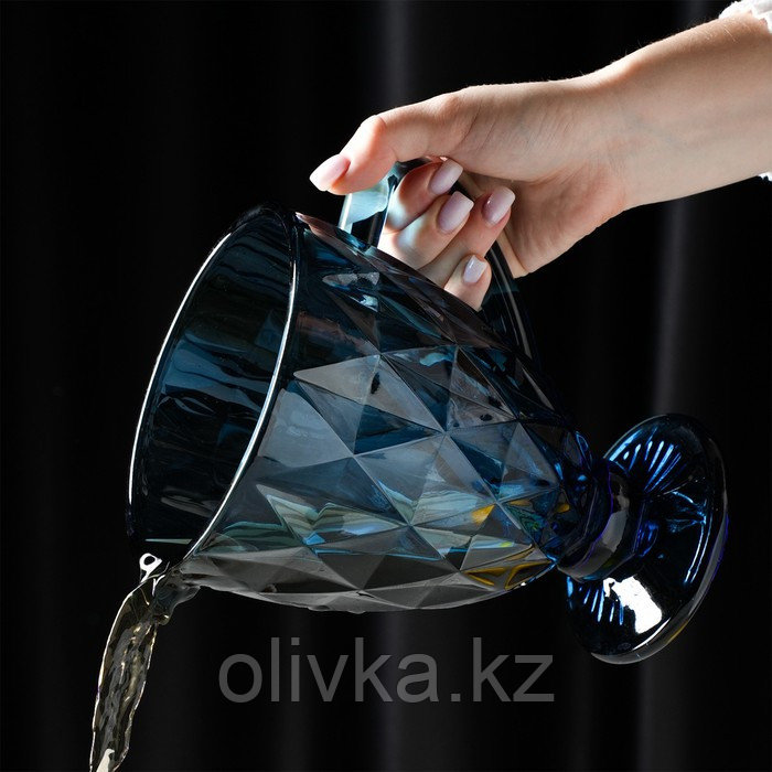 Кувшин стеклянный Magistro «Круиз», 1,1 л, цвет синий - фото 5 - id-p113244887