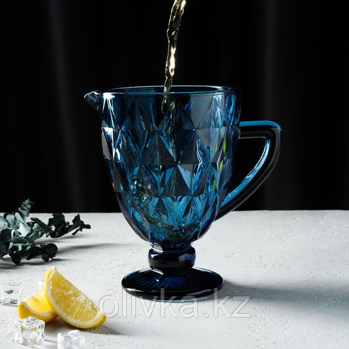 Кувшин стеклянный Magistro «Круиз», 1,1 л, цвет синий - фото 6 - id-p113244887