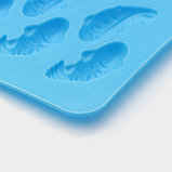 Форма силиконовая для льда и кондитерских украшений Доляна «Золотая рыбка», 22×10×1,8 см, 18 ячеек, цвет МИКС, фото 4