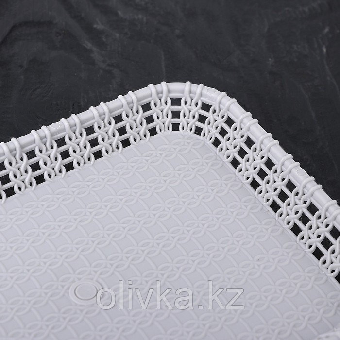 Поднос пластиковый прямоугольный «Плетение», 20,5×15×2 см, цвет МИКС - фото 2 - id-p113253101