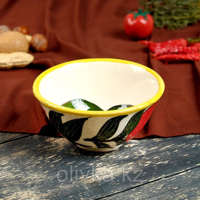 Набор чайный Риштанская керамика "Гранаты", 9 предметов (чайник 1 л, пиалы 0,5/0,3 л) - фото 8 - id-p113253113