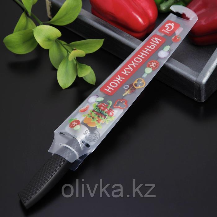 Нож с антиналипающим покрытием Доляна «Супер-блэк», лезвие 20 см, хлебный, цвет чёрный - фото 3 - id-p113258326